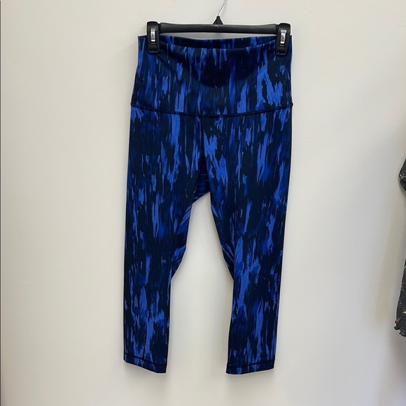 Lululemon Athletica Blue Patterned Leggings High-Rise Stretch - Picture 4 of 5